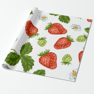 Papier Cadeau Motif de fraises