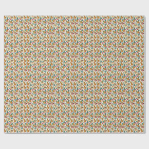 Papier Cadeau Motif de fruits et de fleurs tropicaux d'été exoti