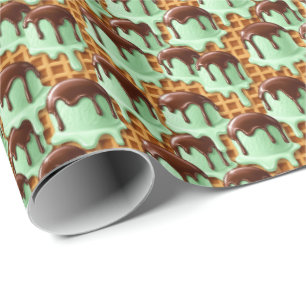 Papier Cadeau Motif de glace fondante carrelée mignonne 