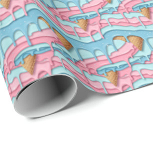 Papier Cadeau Motif de glace fondante en mosaïque mignonne 
