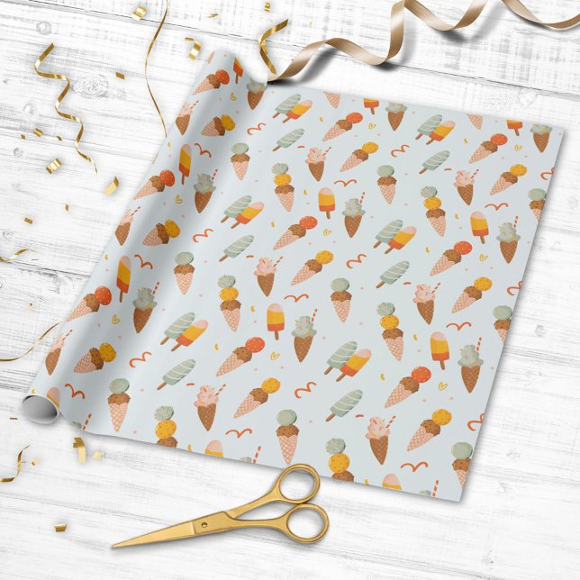 Papier Cadeau Motif de glace mignonne d'été (Close up)
