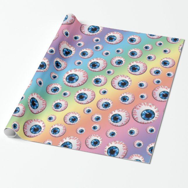 Papier Cadeau Motif de globe oculaire d'arc-en-ciel (Déroulé)
