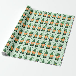 Papier Cadeau Motif de gnome pour la Saint-Patrick