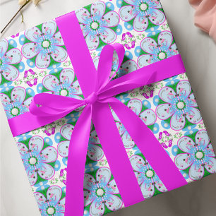 Papier Cadeau Motif de golf rose floral pour femmes