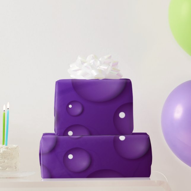 Papier Cadeau Motif de goutte d'eau violet (Cadeaux de fête)