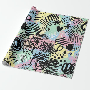 Papier Cadeau Motif de graffiti urbain coloré (9)