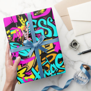 Papier Cadeau Motif de graffitis de bande dessinée