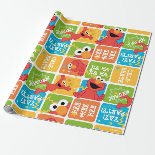 Papier Cadeau Motif de grille Elmo coloré