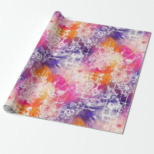 Papier Cadeau Motif de grille géométrique abstrait moderne