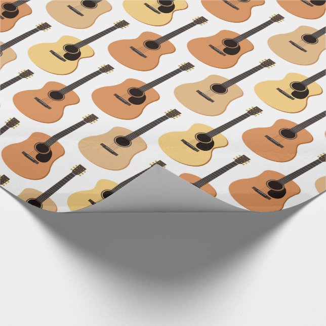 Papier Cadeau Motif de guitares acoustiques (Coin)