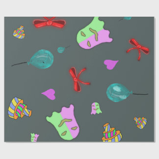 Papier Cadeau Motif de Halloween effrayant mignon de fantôme Kaw