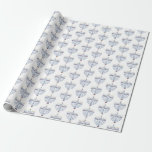 Papier Cadeau Motif de Hanoukka Menorah assez<br><div class="desc">Ce joli papier d'emballage a un motif de menorah pour Hanoukka. Voyez les invitations assorties de partie ici : https://www.zazzle.com/hanukkah_party_funny_whole_latke_fun_invitation-256781977102628379</div>