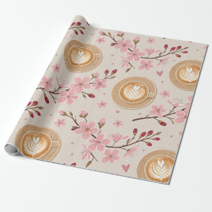 Papier Cadeau Motif de housse de café Fleur de Cerisier (7)