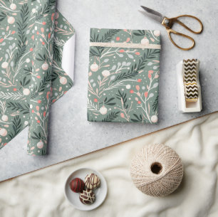 Papier Cadeau Motif de houx de Noël