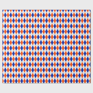 Papier Cadeau Motif de Jacquard de diamants classique orange et 