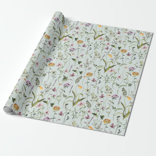 Papier Cadeau Motif de jardin de fleurs sauvages 