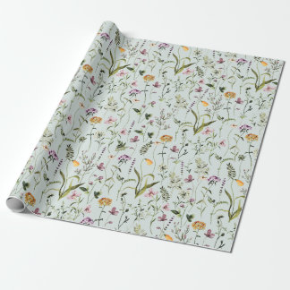Papier Cadeau Motif de jardin de fleurs sauvages 