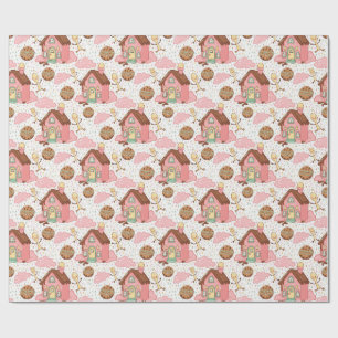 Papier Cadeau Motif de jardin doux