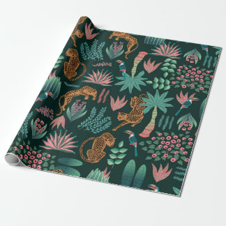 Papier Cadeau Motif de jungle exotique sans couture