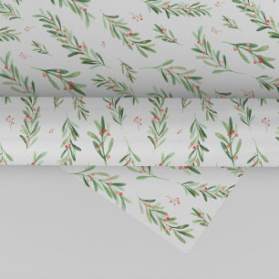 Papier Cadeau Motif de la couronne de Noël Holly