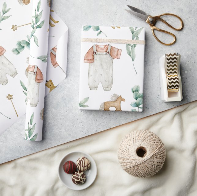Papier Cadeau Motif de la crèche scandinave Boho (Artisanat)
