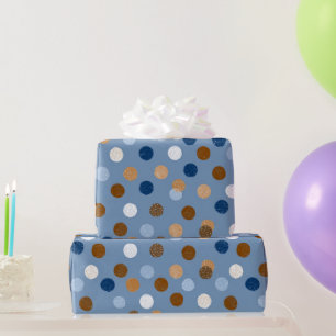 Papier Cadeau Motif de la fête des pères bleu et marron