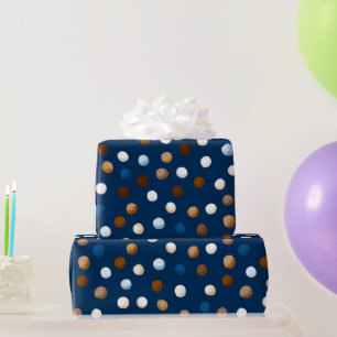 Papier Cadeau Motif de la fête des pères bleu et marron