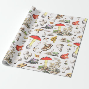 Papier Cadeau Motif de la Forêt d'escargots de grenouille