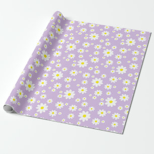 Papier Cadeau Motif de la marguerite Rose violet