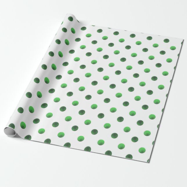 Papier Cadeau Motif de la Polka de l'huile verte Noël (Déroulé)