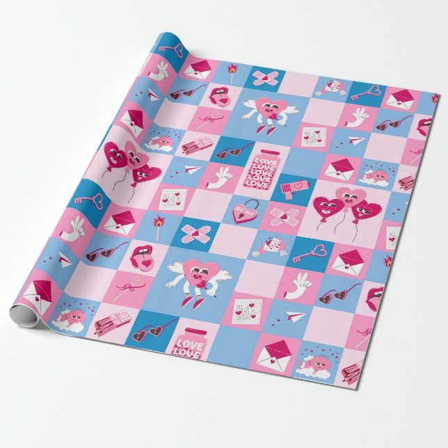 Papier Cadeau Motif de la Saint-Valentin (Déroulé)