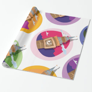 Papier Cadeau Motif de la tour horloge de Westminster Big Ben