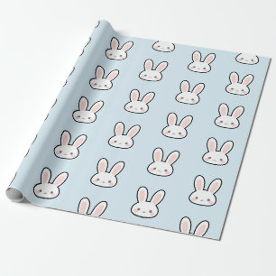 Papier Cadeau Motif de lapin visage de lapin mignon