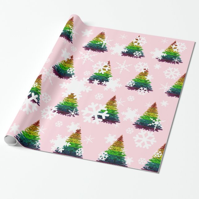 Papier Cadeau Motif de l'arbre de Noël (Déroulé)