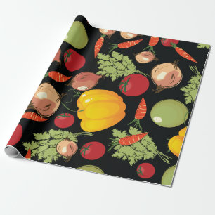 Papier Cadeau Motif de légumes