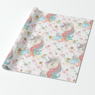 Papier Cadeau Motif de licorne magique
