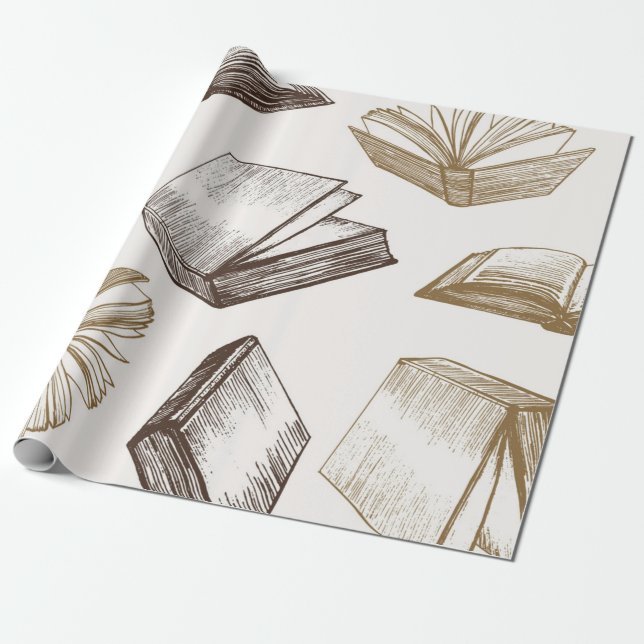 Papier Cadeau Motif de livre (Déroulé)