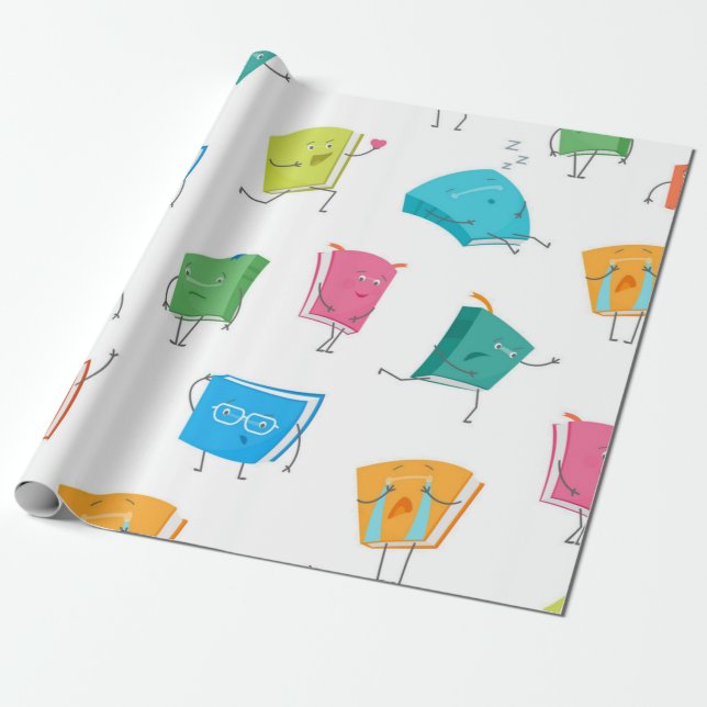 Papier Cadeau Motif de livre (Déroulé)