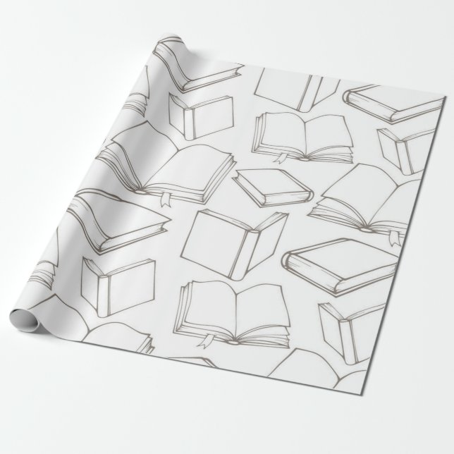 Papier Cadeau Motif de livre (Déroulé)