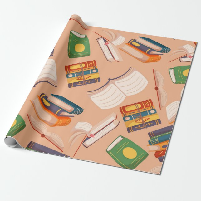 Papier Cadeau Motif de livre (Déroulé)