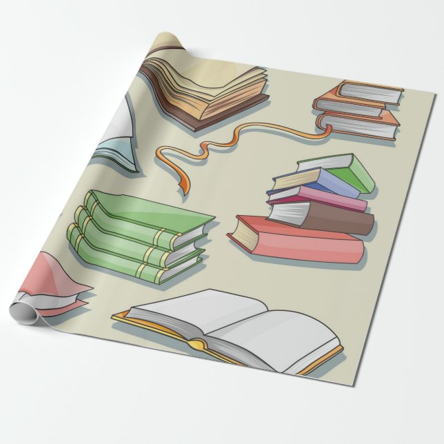 Papier Cadeau Motif de livre (Déroulé)