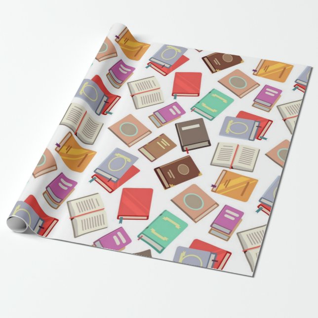 Papier Cadeau Motif de livre (Déroulé)