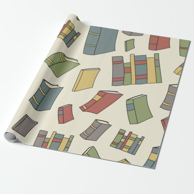 Papier Cadeau Motif de livre (Déroulé)