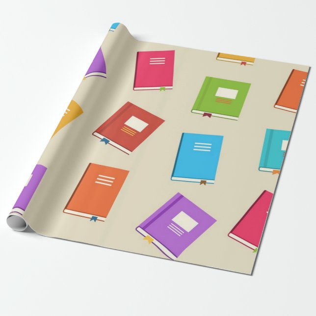 Papier Cadeau Motif de livre (Déroulé)