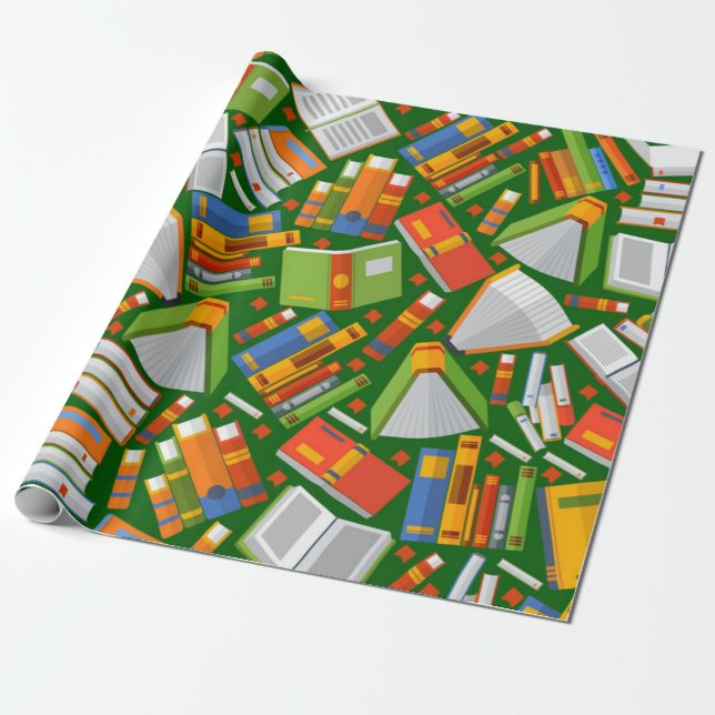Papier Cadeau Motif de livre (Déroulé)