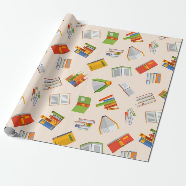 Papier Cadeau Motif de livre (Déroulé)