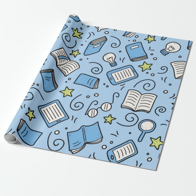 Papier Cadeau Motif de livre (Déroulé)