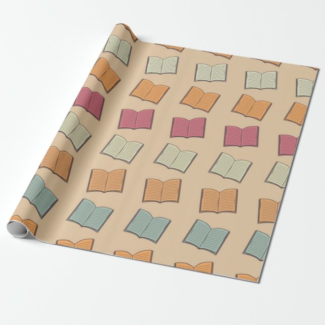Papier Cadeau Motif de livre (Déroulé)