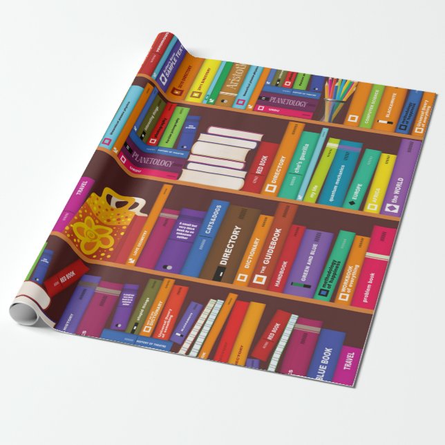 Papier Cadeau Motif de livre (Déroulé)