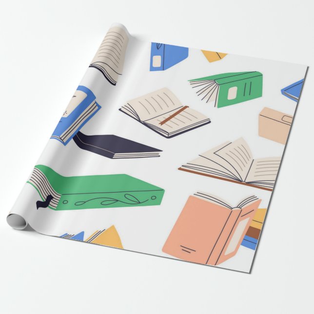 Papier Cadeau Motif de livre (Déroulé)